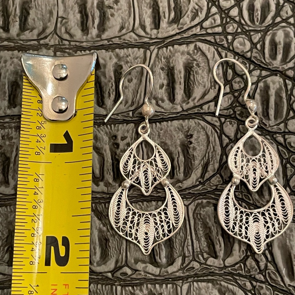Solid Sterling Silver Boho Earrings New! - image 6